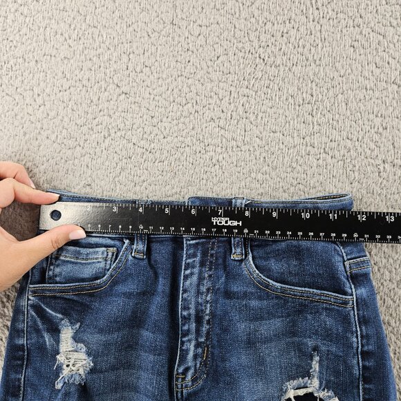 KanCan Jeans Womens 25 Blue Kurvy Ultra High Rise Ankle Skinny Distressed Denim - Picture 7 of 16